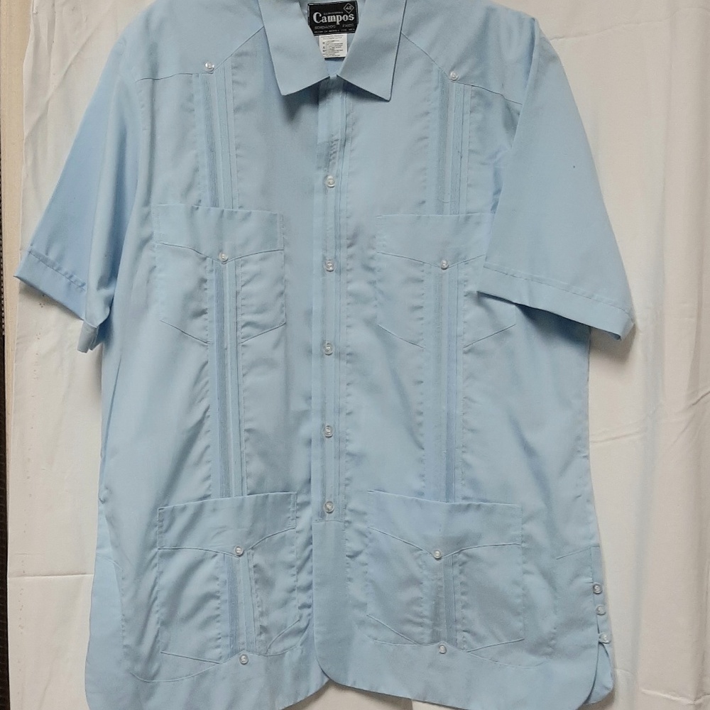 NWOT Mens Lt. Blu YUCATAN GUAYABERA Shirt Sz L